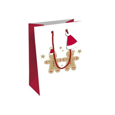 Clairefontaine - Sac cadeau kraft - pain d'épices blanc - 21,5 cm x 10,2 cm x 25,3 cm