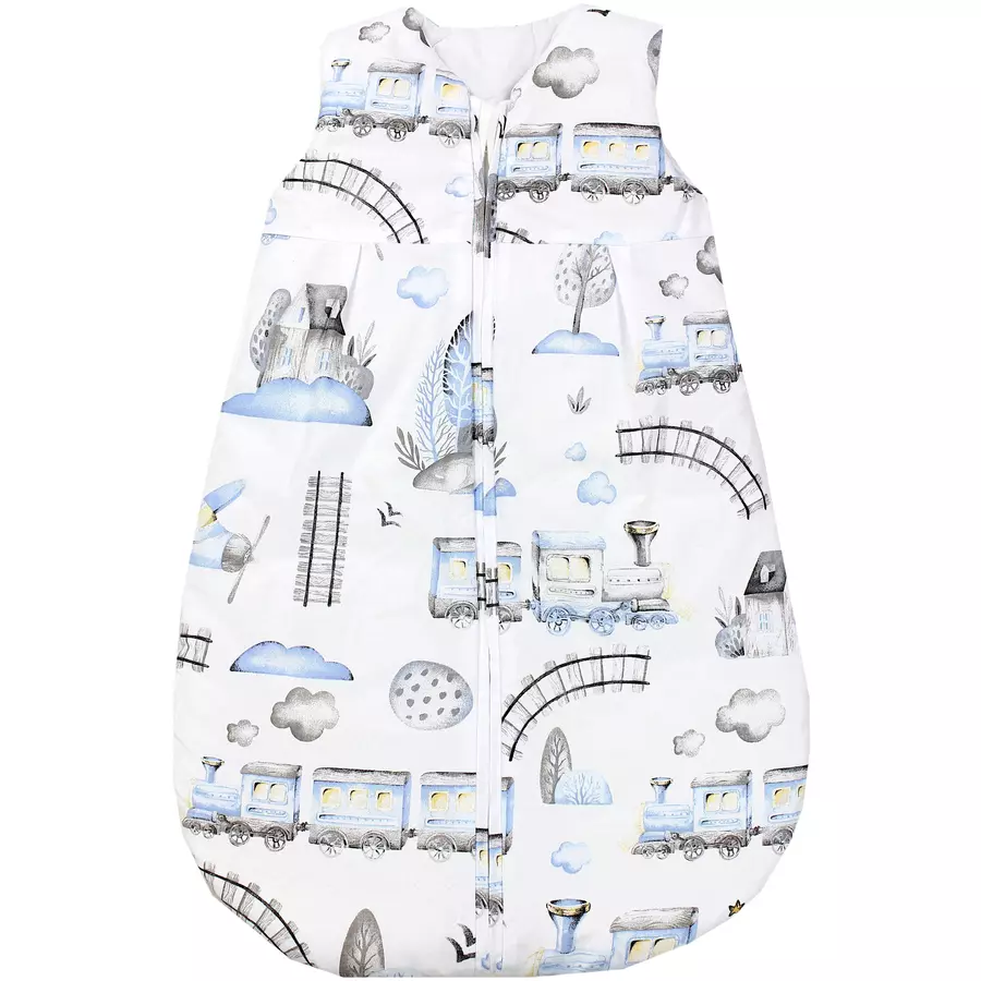 TupTam Baby Ganzjahres Schlafsack ohne Ärmel wattiert grauhellblau