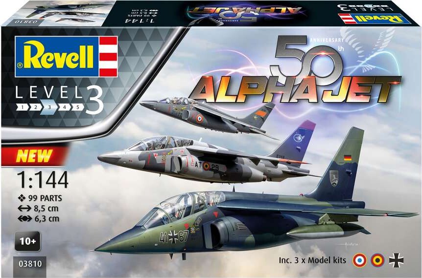 Revell - Alpha Jet 50Th Anniversary - 1:144 - Level 3 - 03810