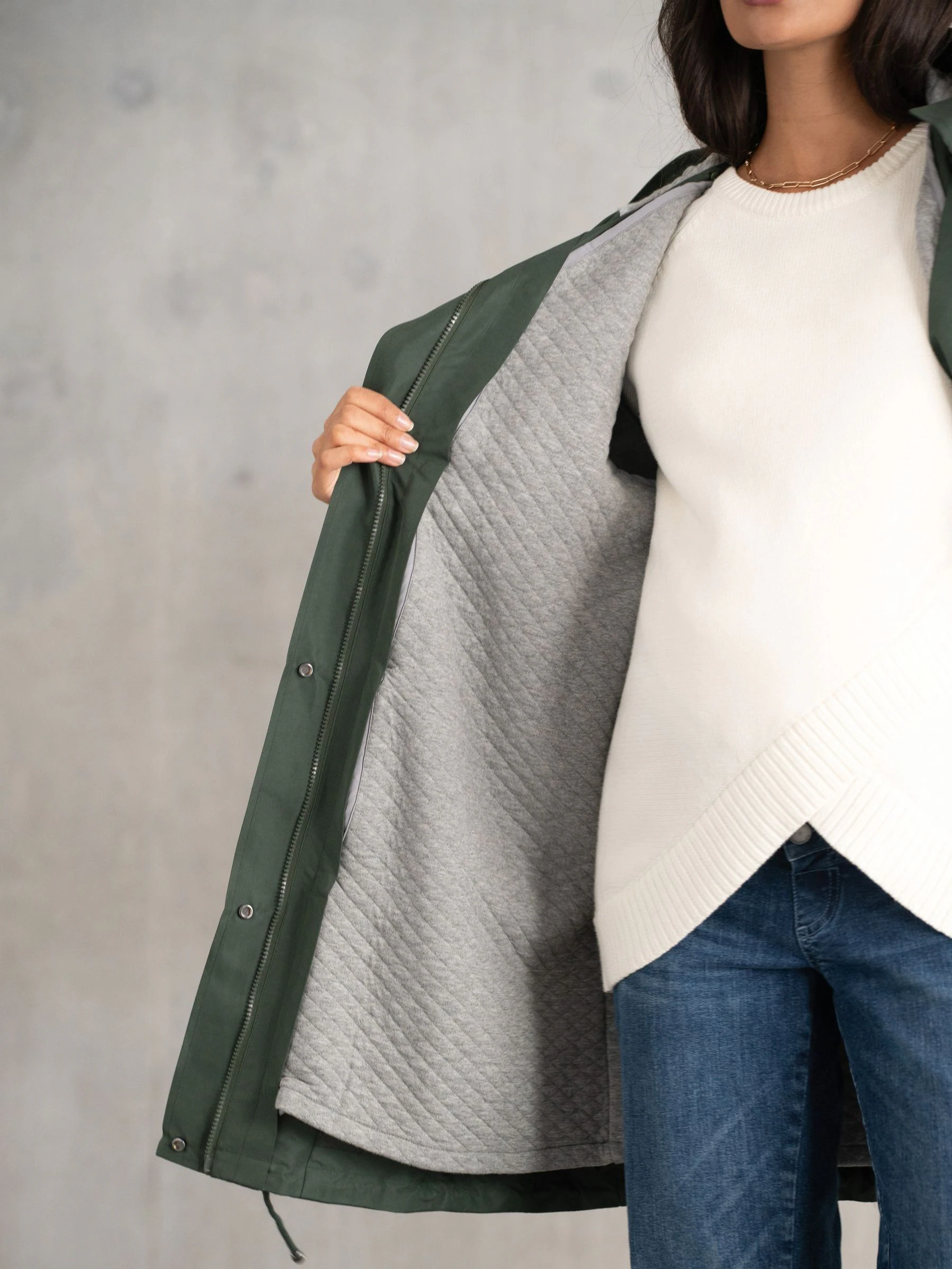 Seraphine Maternity Green Lightweight Parka