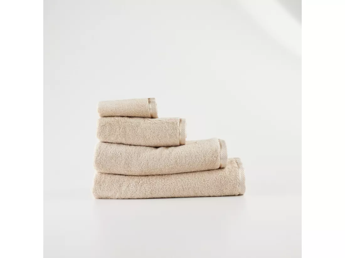 Serviette de Bain en Bambou Beige Uni - Moyenne 100x150