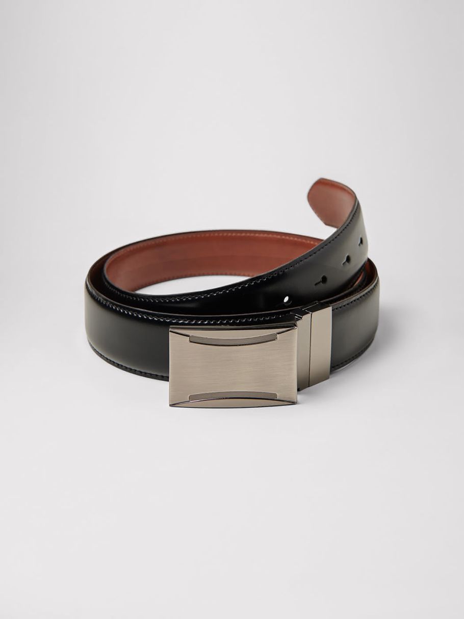 Ceinture réversible en croûte de cuir