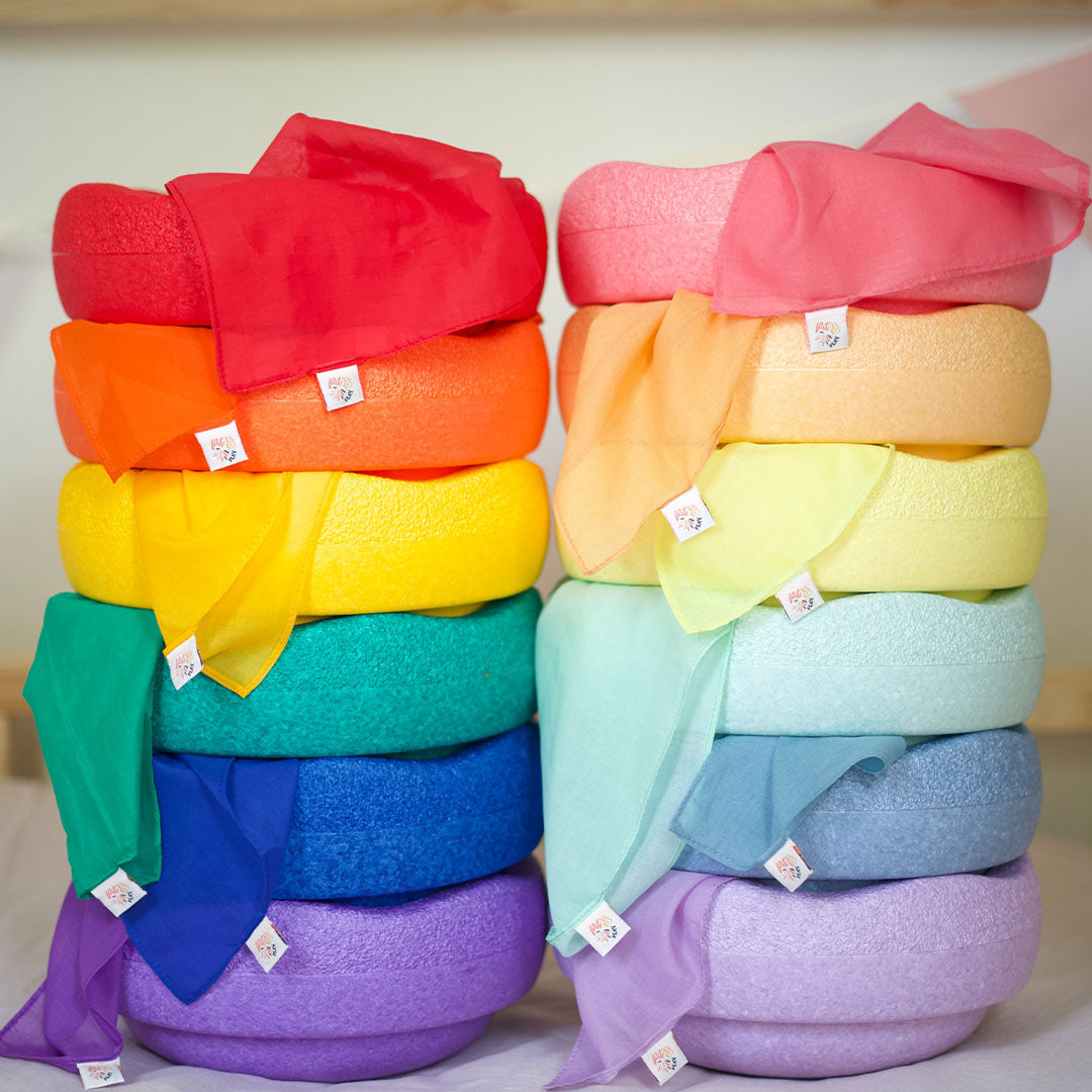pit and play speeldoek regenboog - groen - 75x75 cm