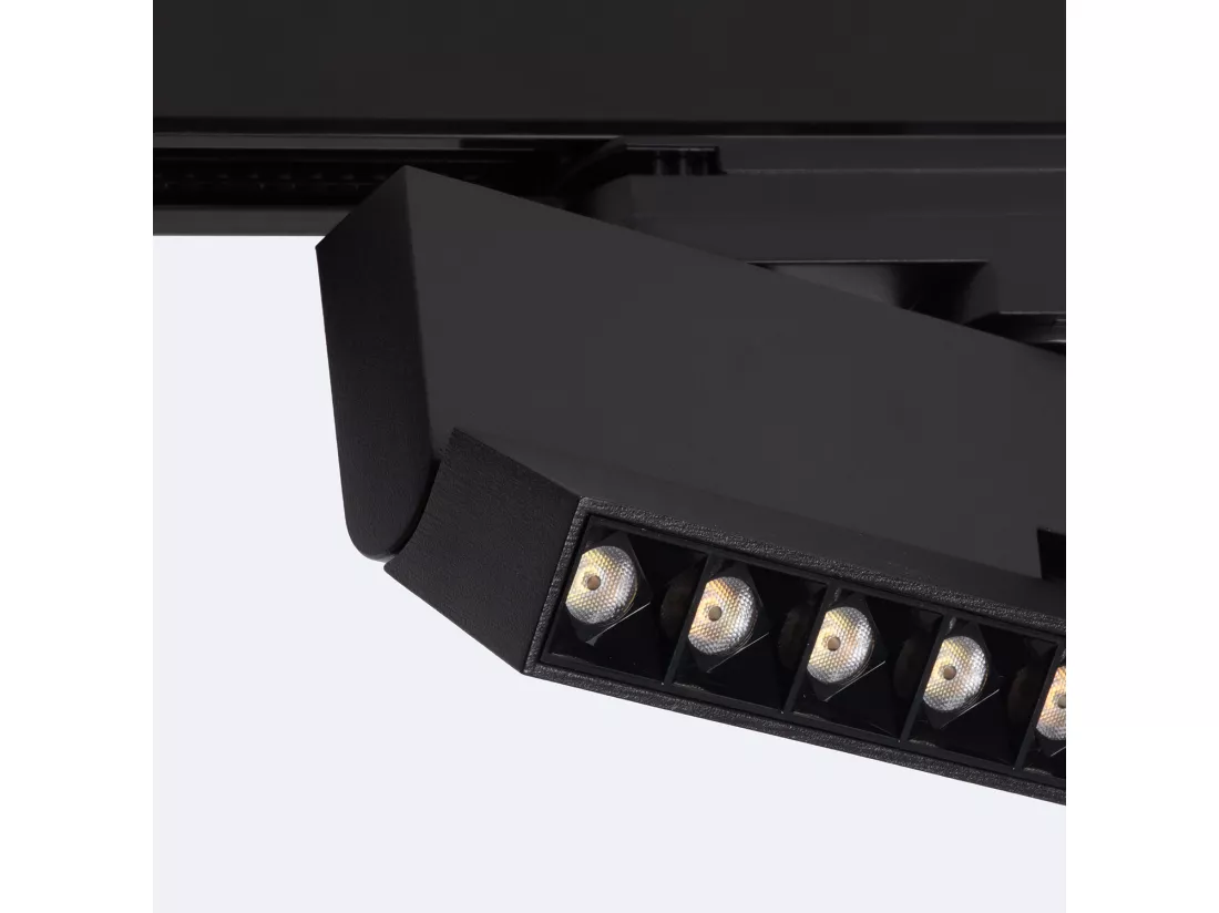 Spot Linéaire LED sur Rail Triphasé 12W CCT Dimmable Elegant Optic Noir (3000K - 4000K - 5000K) Sélectionnable