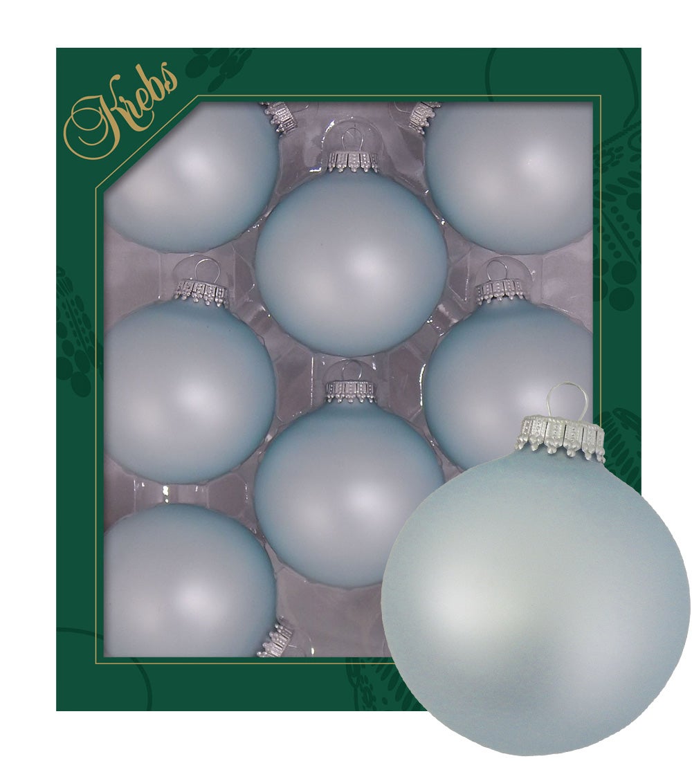 Lichtblauwe matte glazen ballen van 7 cm, effen, 8 stuks, kerstballen, kerstversieringen, kerstversieringen voor de kerstboom