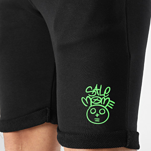 Short Jogging Toto Noir Vert Fluo