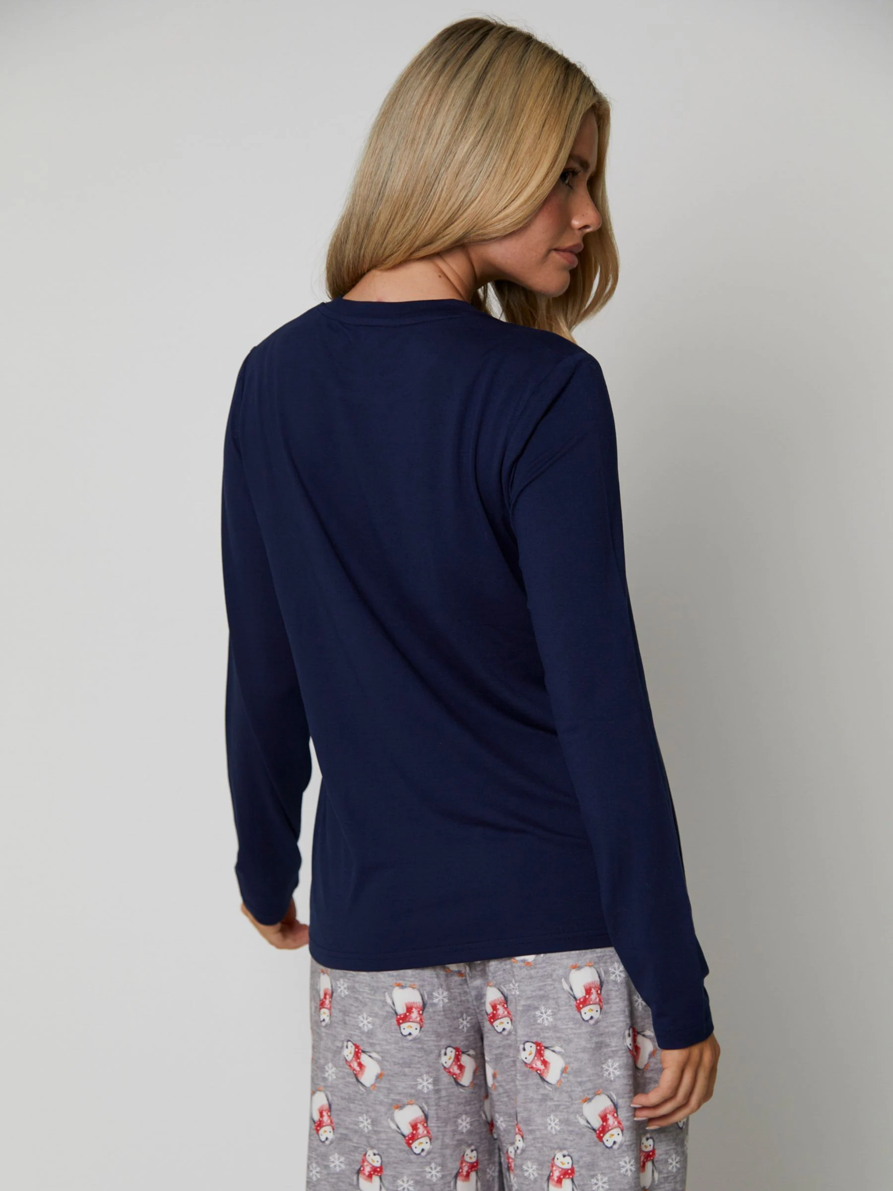 Loungeable Christmas Penguin Long Pyjama Set
