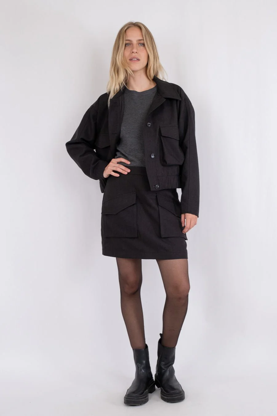 Neo Noir  Janet Structure nederdel - sort