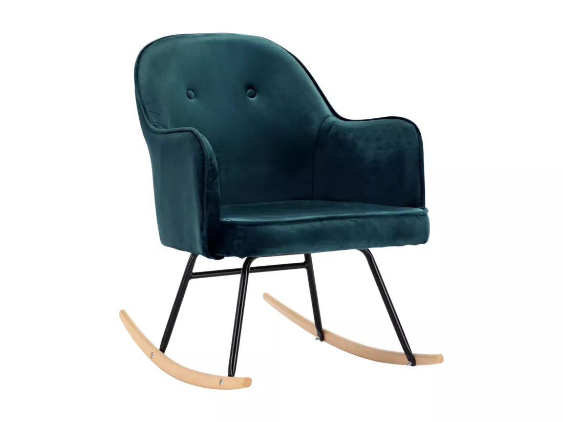 Chaise à bascule Bleu Velours