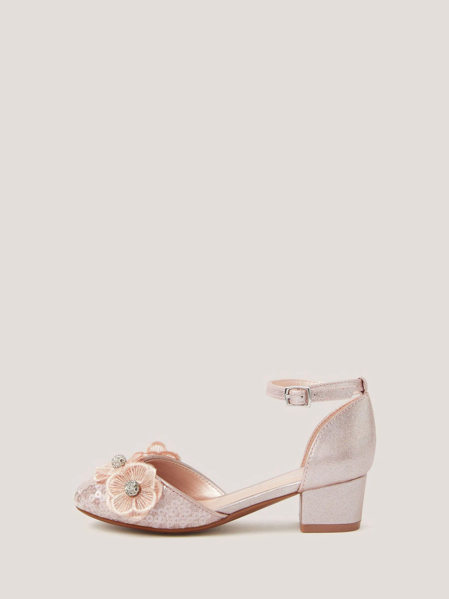Monsoon Leila Sequin Flower Two Part Heels Shoes