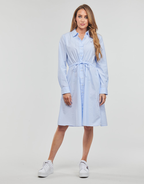 Tommy Hilfiger - ITHAKA KNEE SHIRT-DRESS LS - Blanc / Bleu