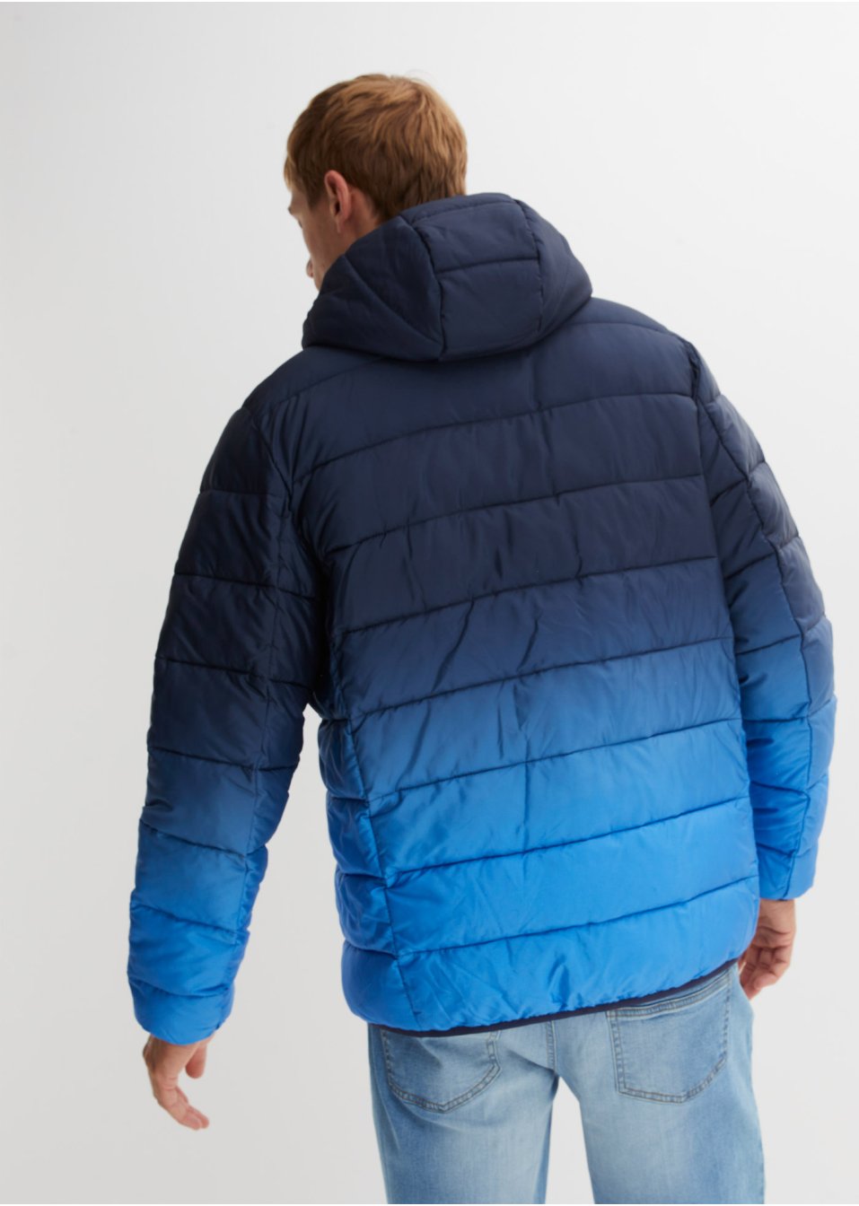 Veste matelassée à capuche avec dégradé de couleur