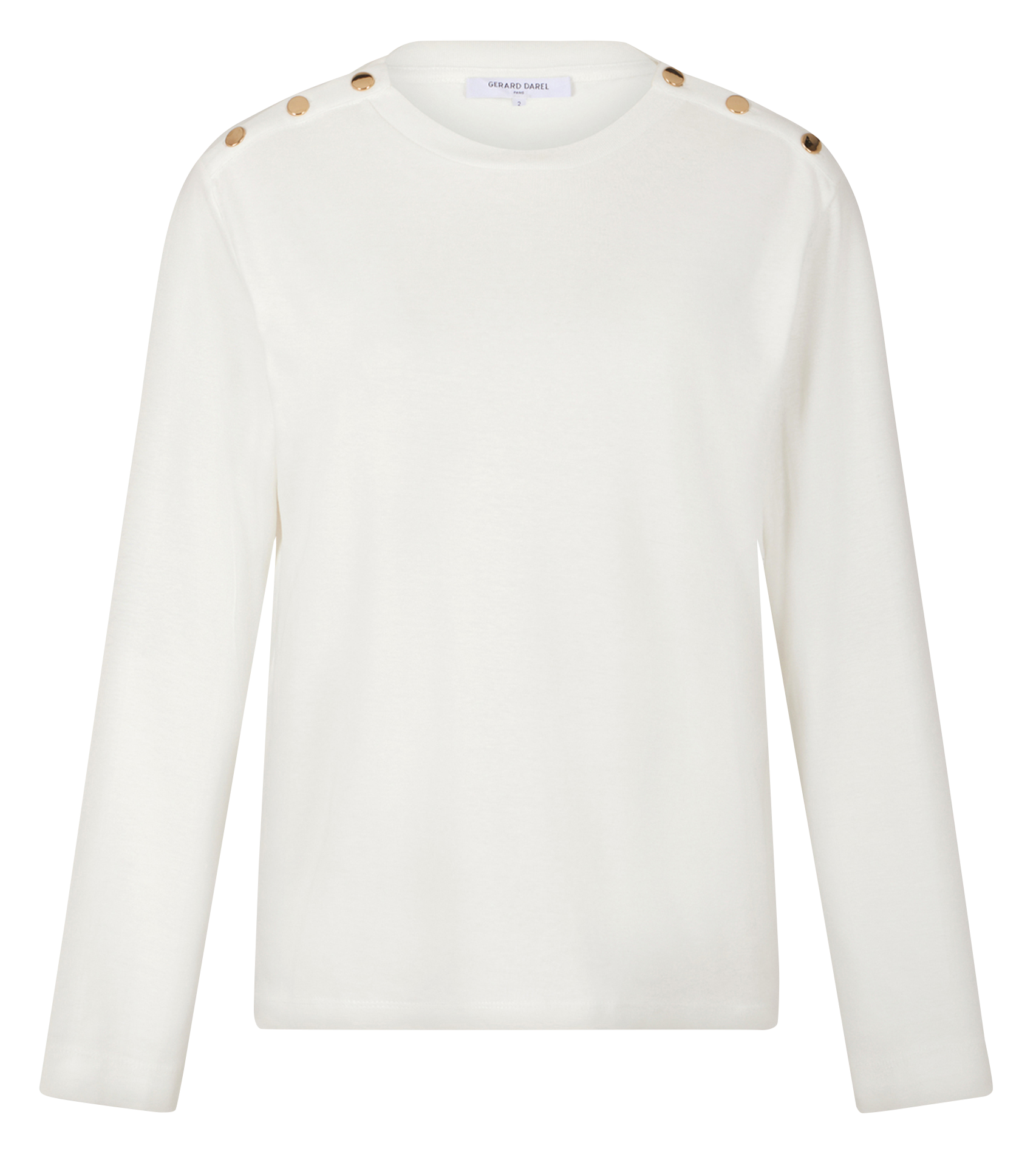 AUDELIE - Pull droit boutonné en coton | Blanc