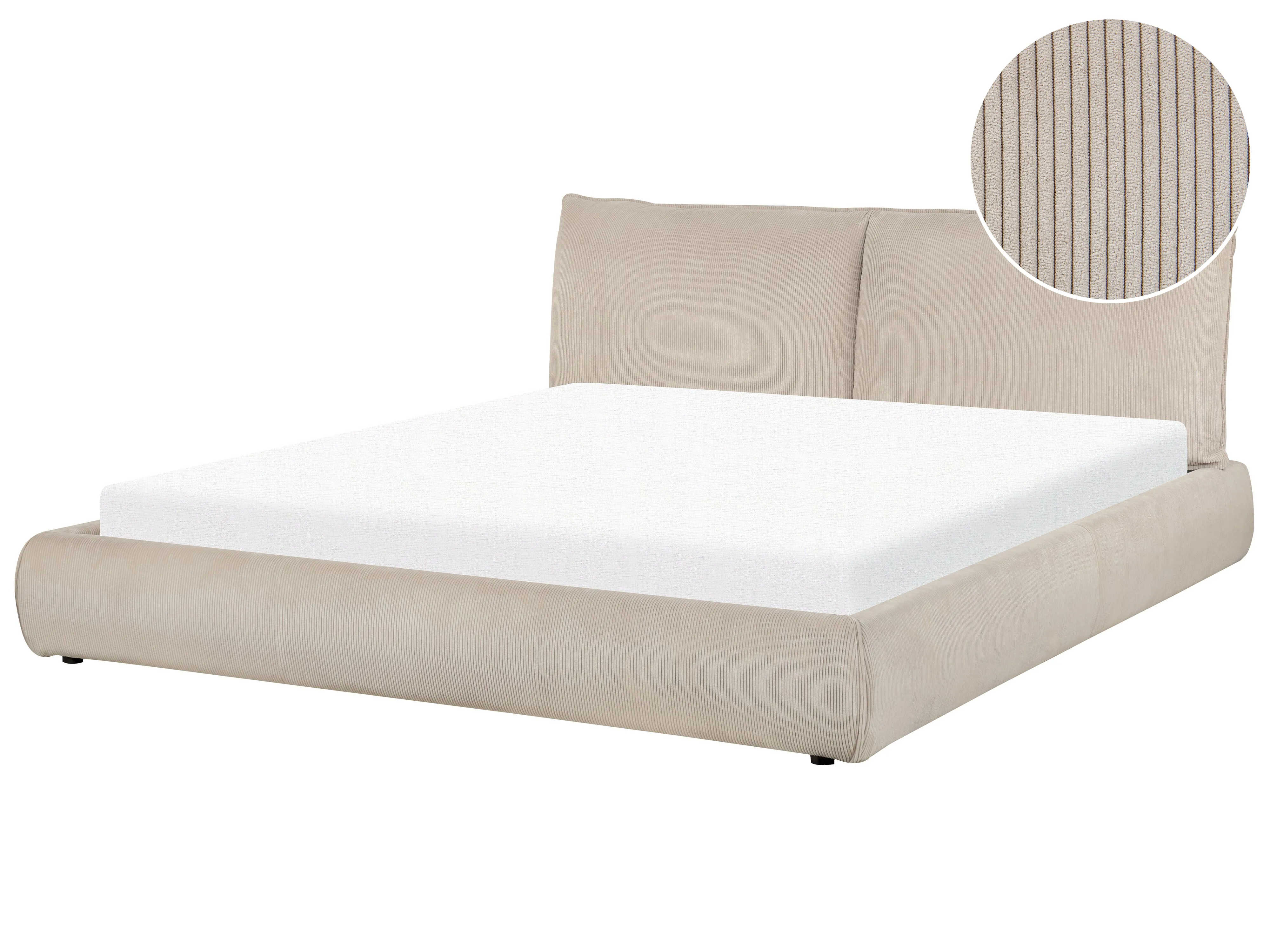 Waterbed Corduroy VINAY 180 x 200 cm Taupe