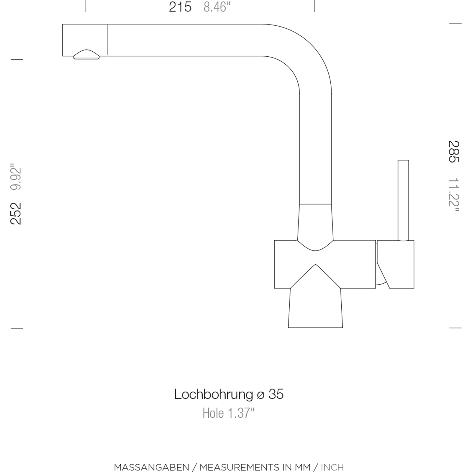 Küchenarmatur - puro schwarz - Hochdruck