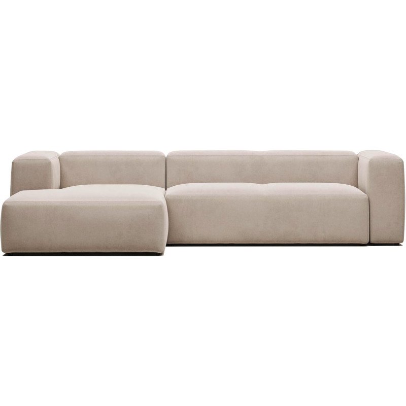 Canapé Blok 3 places beige méridienne à gauche 300 cm