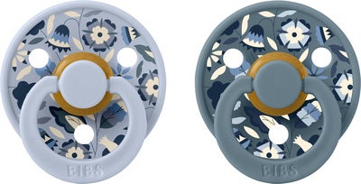 BIBS x Liberty Colour Bobo Smokk 2-Pakk Lateks Str 2, Dusty Blue Mix