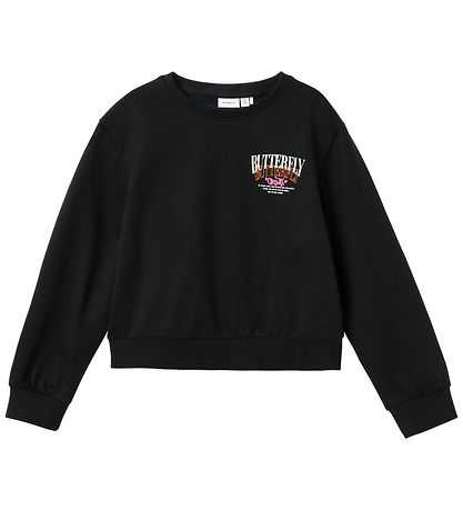 Name It Sweatshirt - Kurz geschnitten - NkfKastane - Schwarz m.