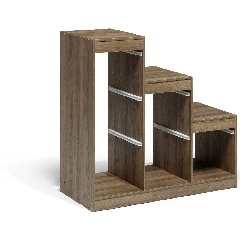 Structure pour bac de rangement 6 cases bois marron