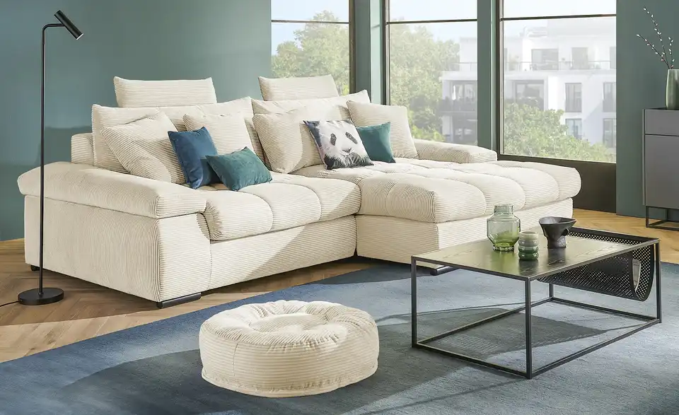 Ecksofa Hella rechts Creme