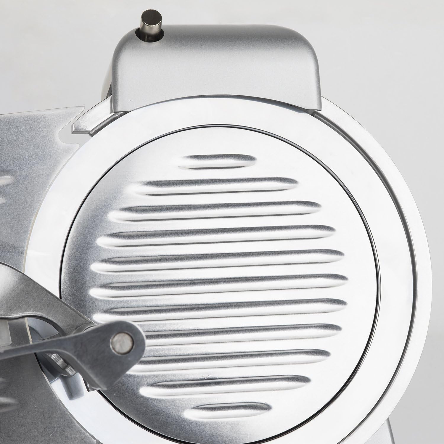H.Koenig Trancheuse électrique à viande MSX254, charcuterie, professionnelle, précise,coupe 0-12 mm,lame 25 cm,aiguiseur intégré,large plateau,282 rpm, Rouge