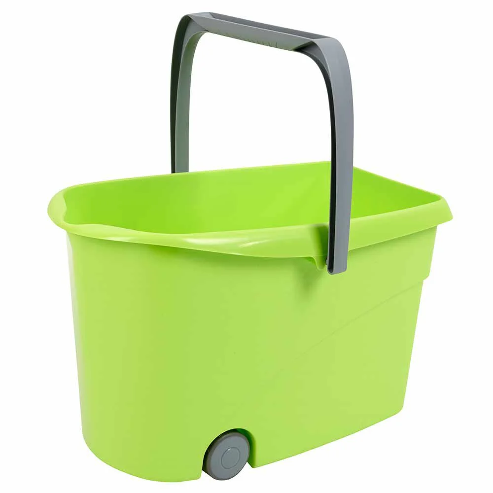 Seau Wash Easy à roulettes Paul Masquin vert et gris