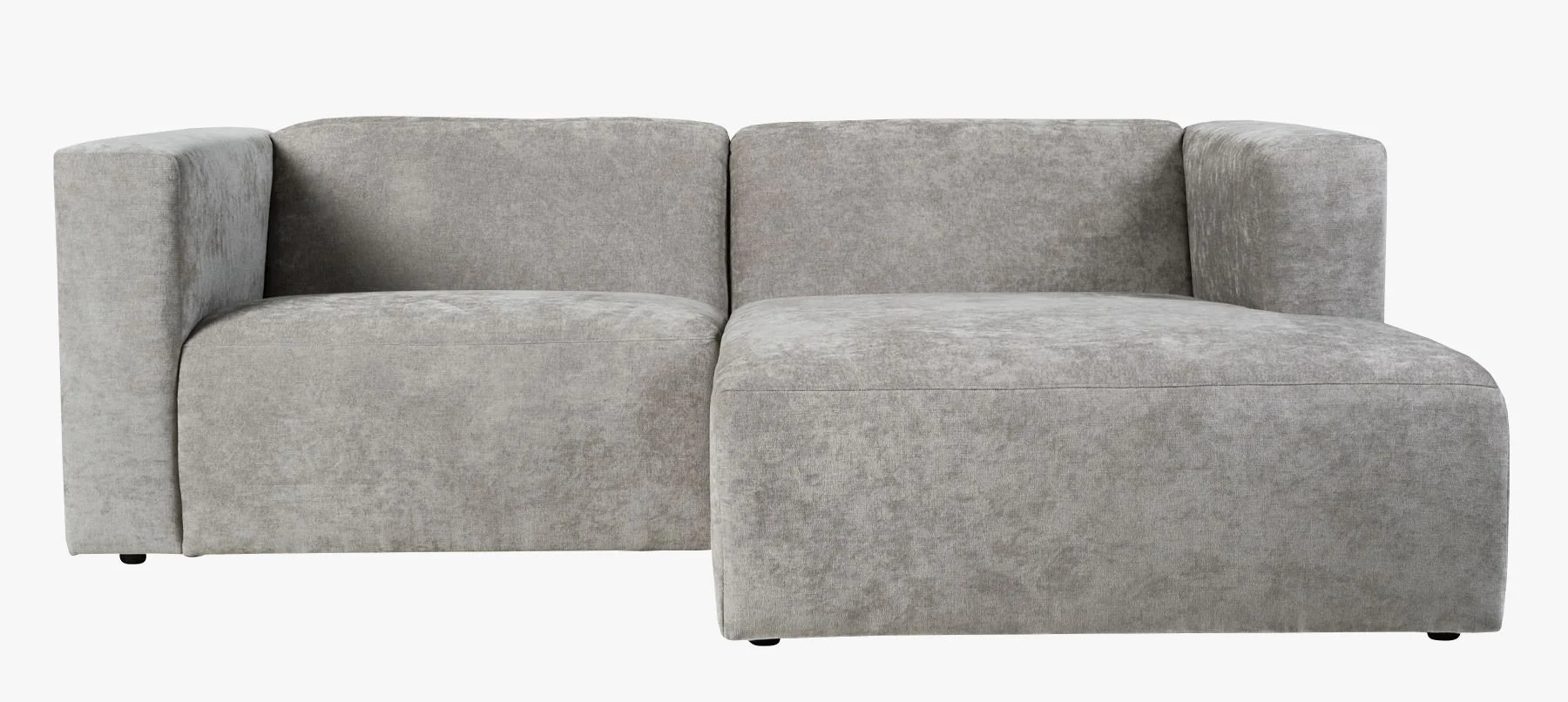 2 deler m/sjeselong høyre grå - 224x154x73 cm