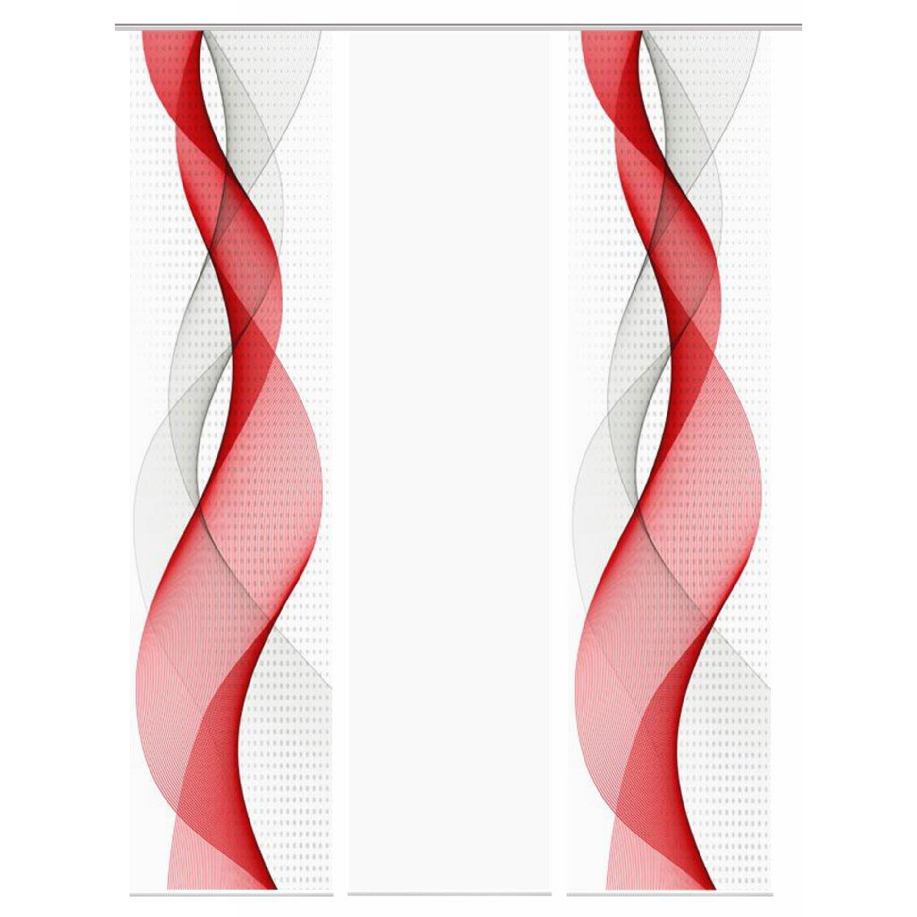 3-teiliges Schiebevorhang-Set OPALIA - rot - je 60x245 cm