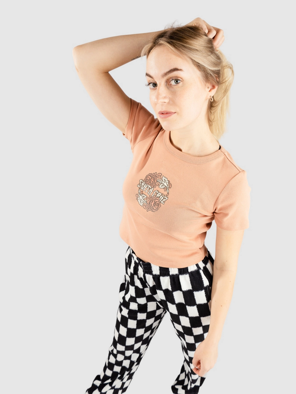 Santa Cruz Dressen Rose Crew Two Front T-Shirt clay