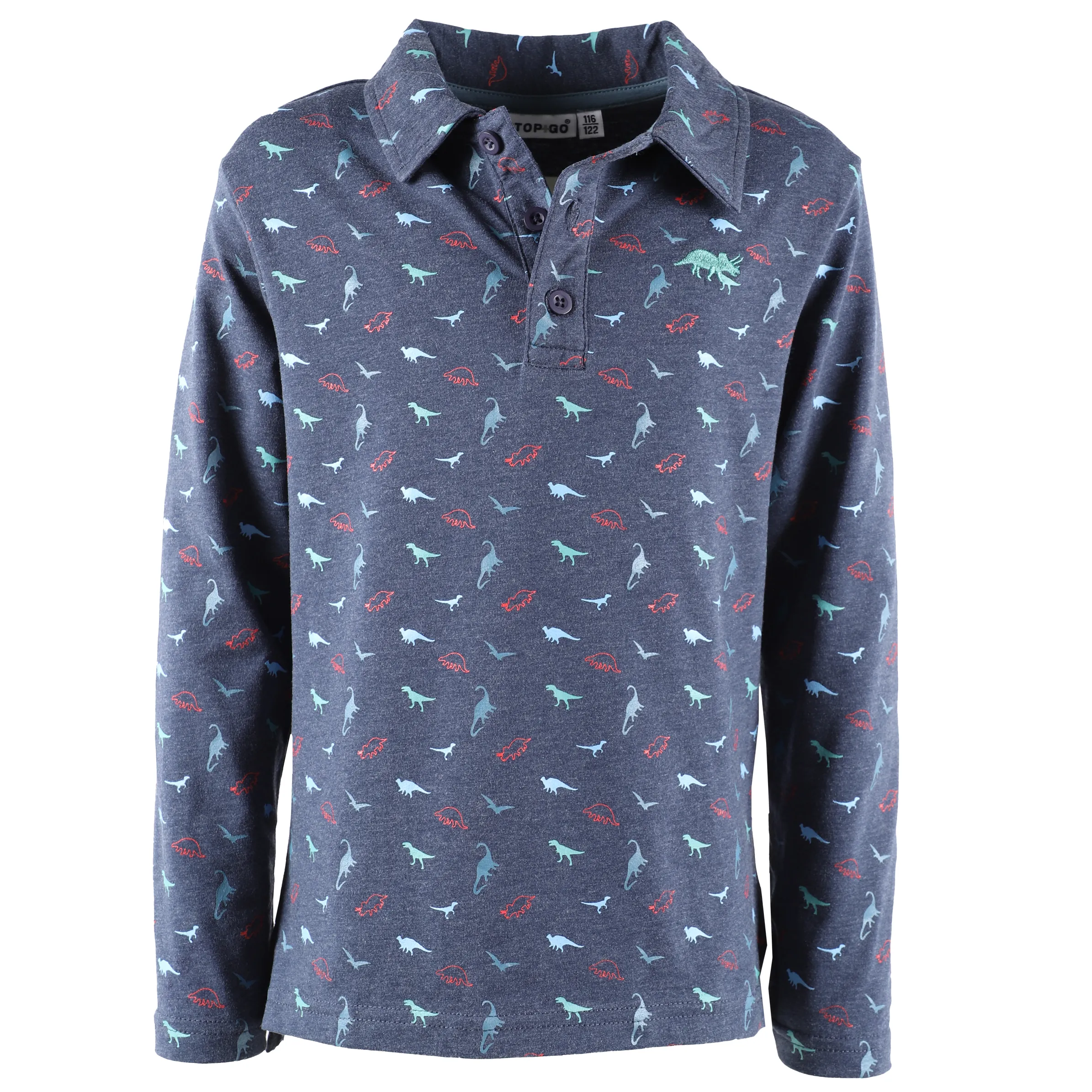 Jungen Poloshirt mit langem Arm und Minimalprint