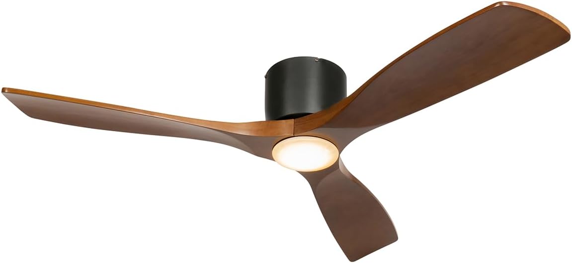 QAZQA - Modern Deckenventilator mit beleuchtung schwarz mit Holz 131,5 cm inkl. LED Dimmbar mit Fernbedienung - Jerri Dimmer I Dimmbar I Wohnzimmer I Schlafzimmer - Stahl Rund - I (nicht austauschbare