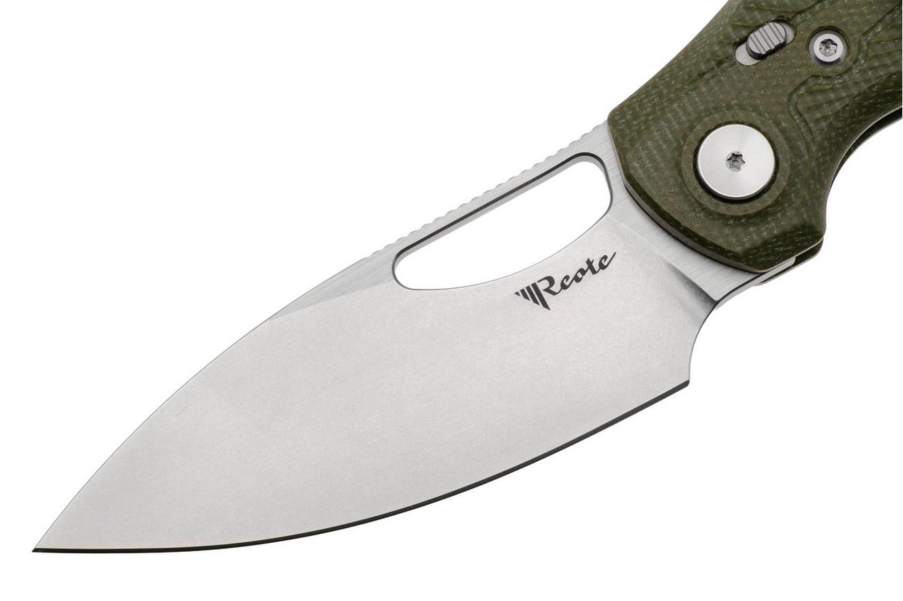 Reate PL-XE Stonewashed Nitro-V, Green Micarta, zakmes