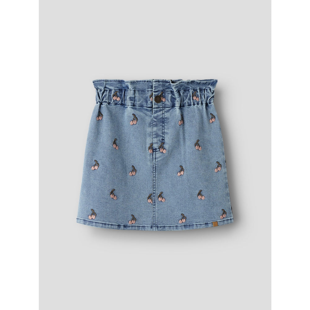 Køb Lil'Atelier Medium Blue Denim Cherry Nmfdeva Loose Dnm Emb Nederdel 2024-Es Lil