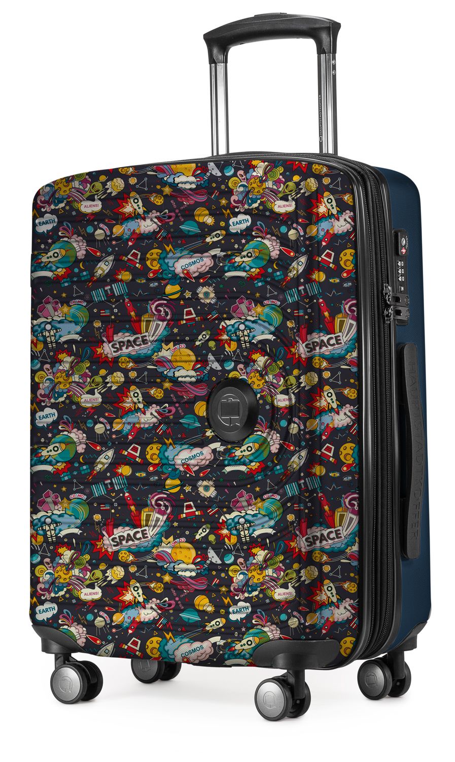 MITTE - mala de mão infantil SPACE Azul escuro fosco, TSA, 55 cm, 55 litros