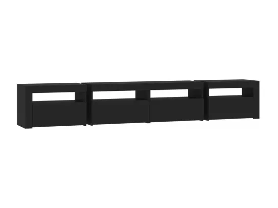 Meuble TV avec lumières LED Noir 240x35x40 cm