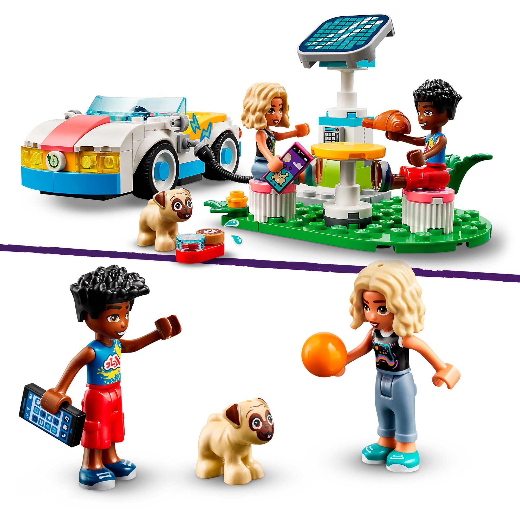 LEGO Konstruktionsspielzeug Friends E-Auto mit Ladestation