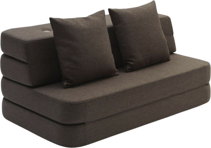 by KlipKlap KK 3 fold sofa Brown w. sand