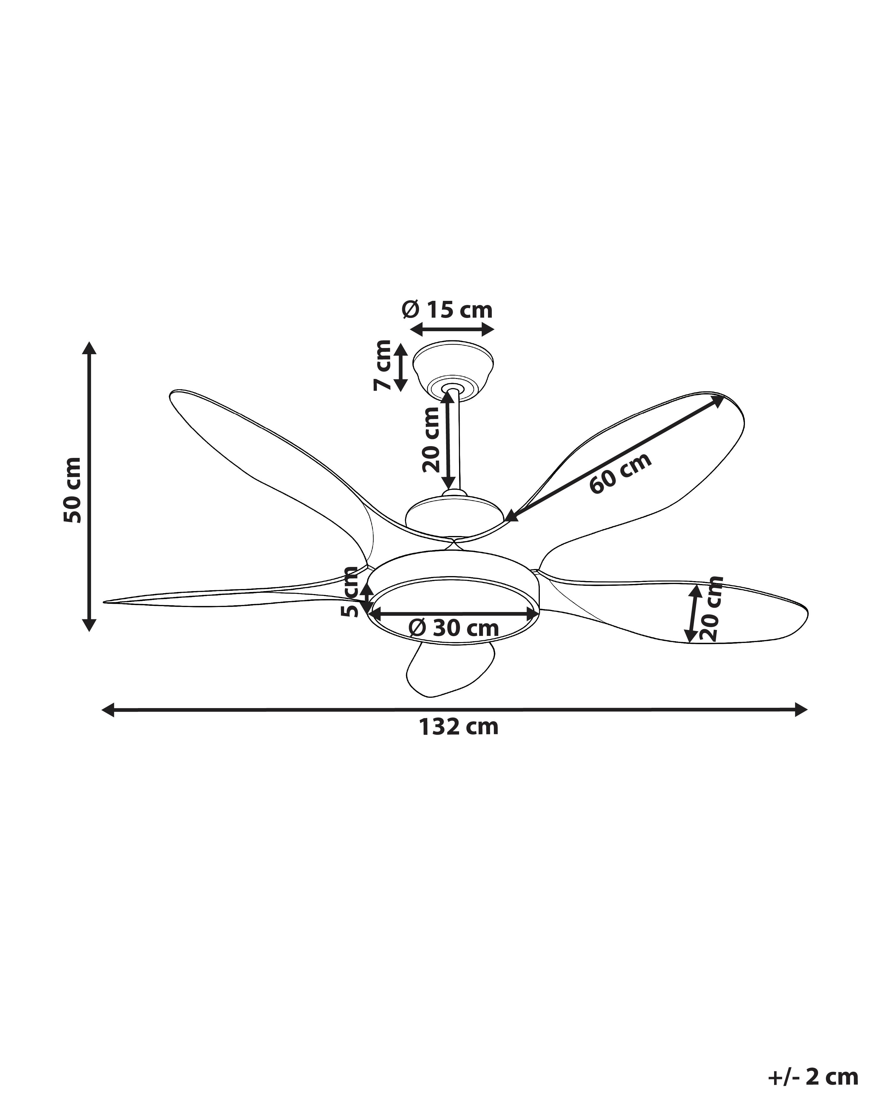 Plafondventilator met verlichting BARBET met afstandsbediening LED Lichtbruin
