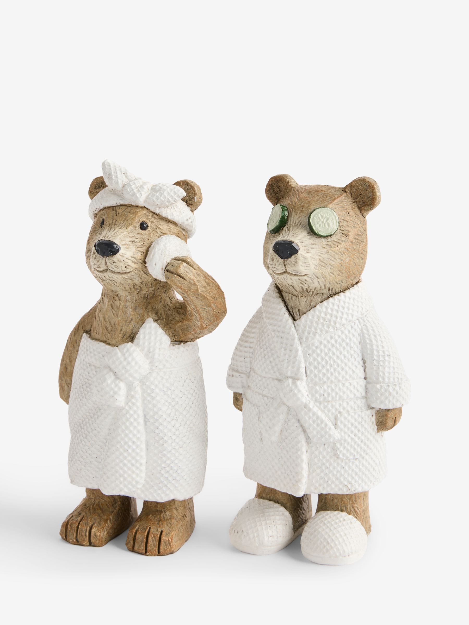 Set of 2 Bertie Bear Spa Ornaments