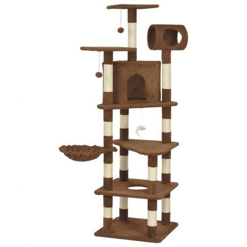 Arranhador para gatos com hastes revestidas de sisal, marrom