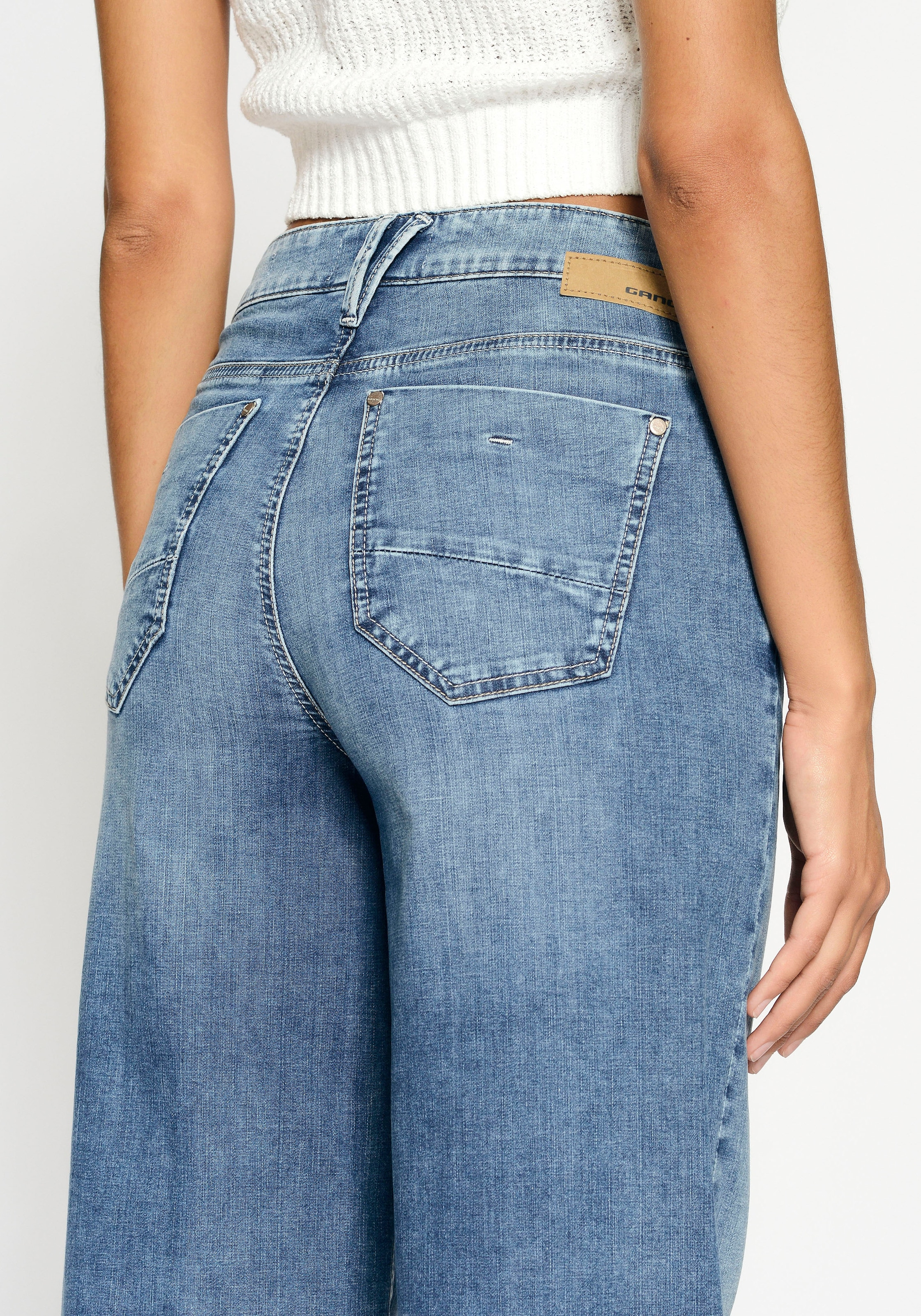 GANG Weite Jeans »94CARLOTTA«, weiter Fit im bodenlangen Palazzo-Style