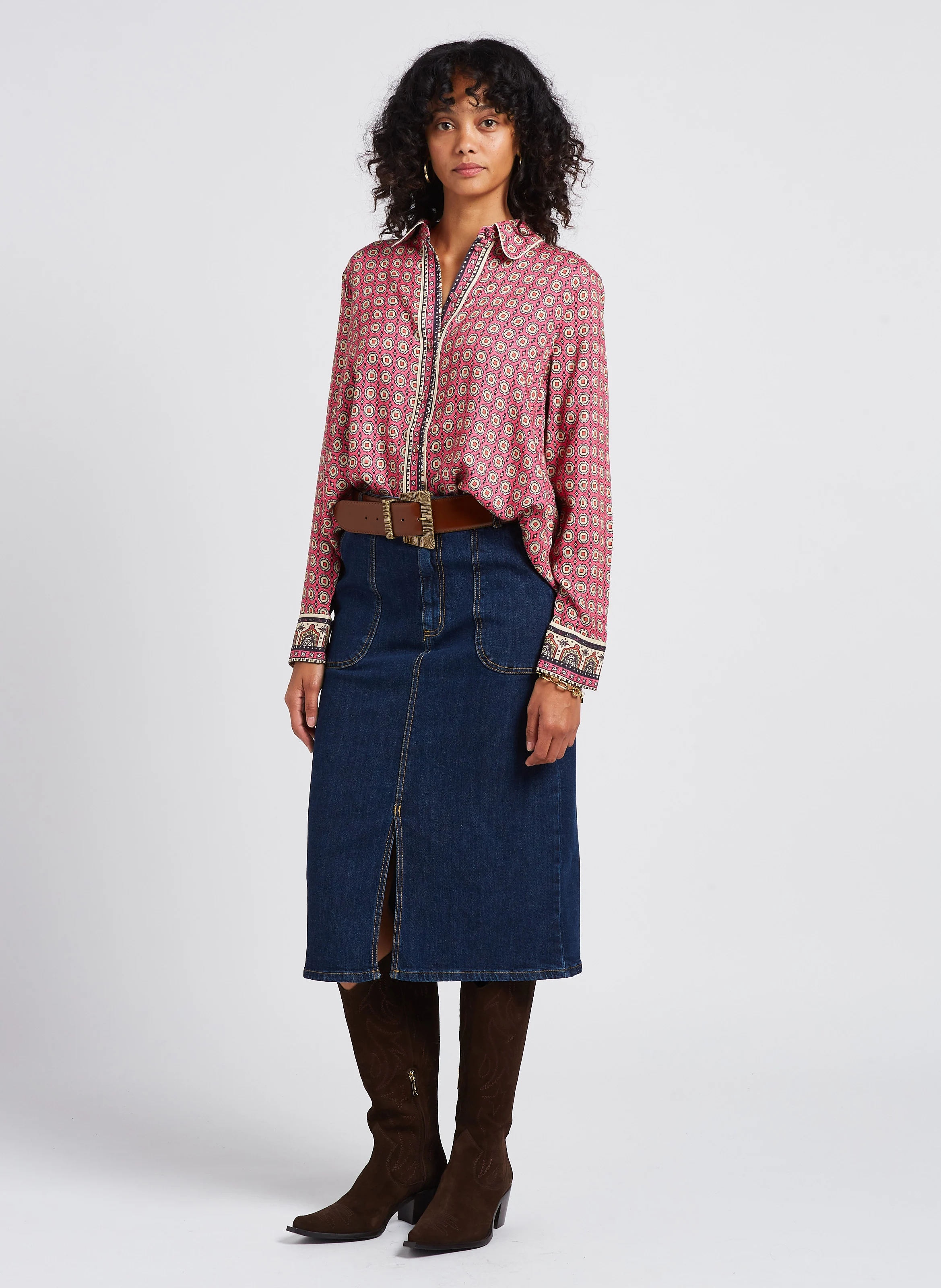 RUBY 50 - Bottes en cuir avec broderies | Marron