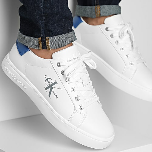 Baskets Classic Cupsole Laceup Low 0491 Bright White Lapis Blue