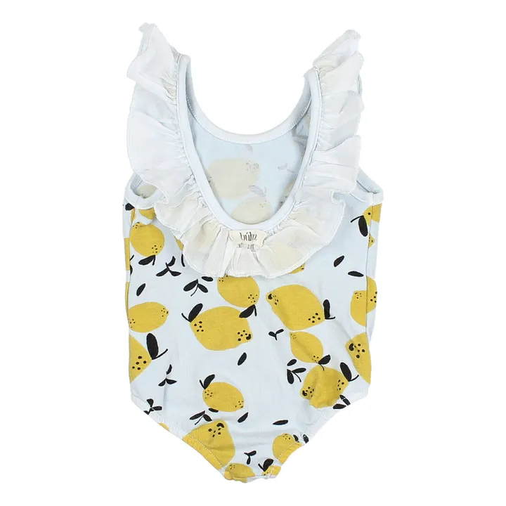 Búho Maillot de Bain 1 Pièce Coton Bio Citrons Bébé | Bleu ciel