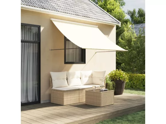 Auvent rétractable crème 200x150 m tissu et acier