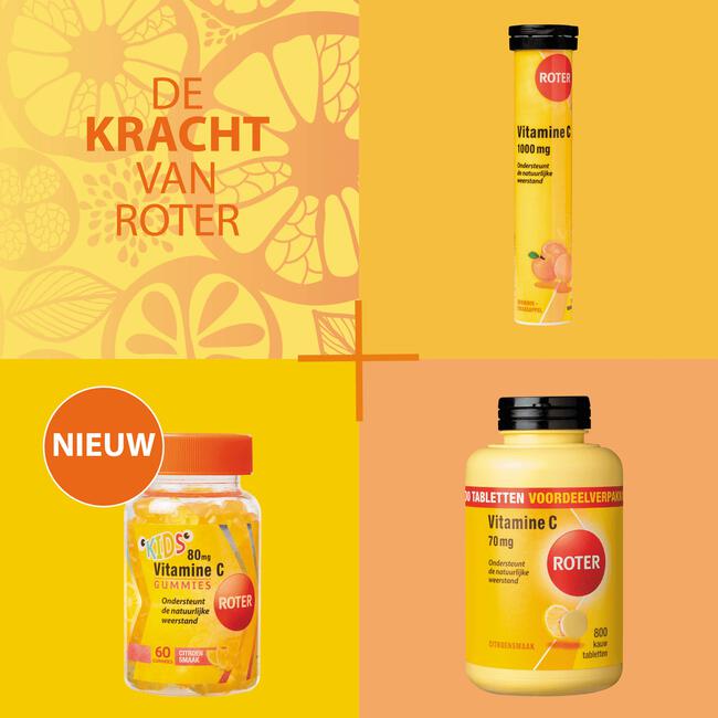 Roter Vitamine C Bruis 1000 mg Abrikoos-Sinaasappel 20 bruistabletten