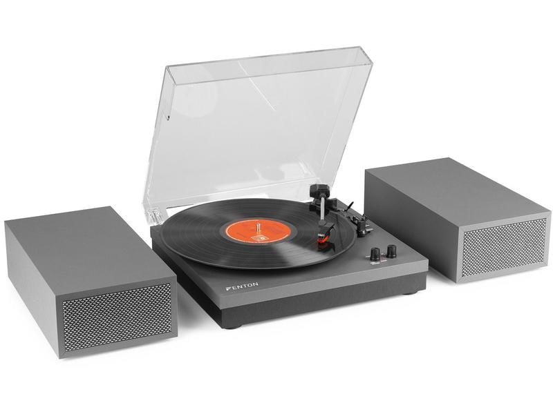 Fenton Plattenspieler RP165G Grau Hi-Fi Plattenspieler mit Bluetooth