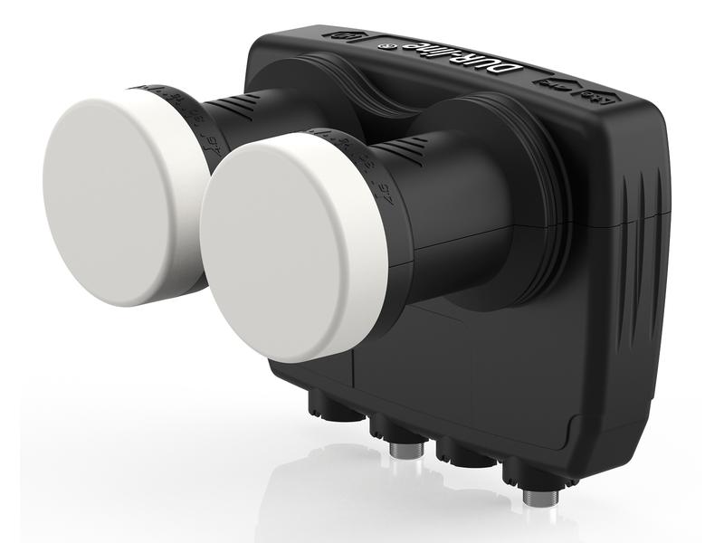 Satelliten TV Zubehör LNB Monobloc Twin Dure-line Kompaktes LNB für gleichzeitigen Satellitenempfang von z.B. ASTRA 19.2° Ost und HOTBIRD 13° Ost (6°)