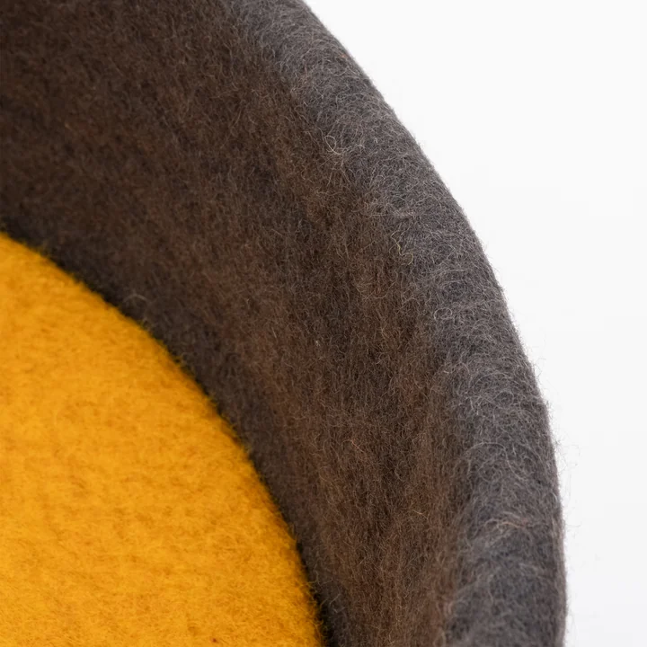 myfelt - Kuno Hundekorb, Ø 60 cm, Inlay braun