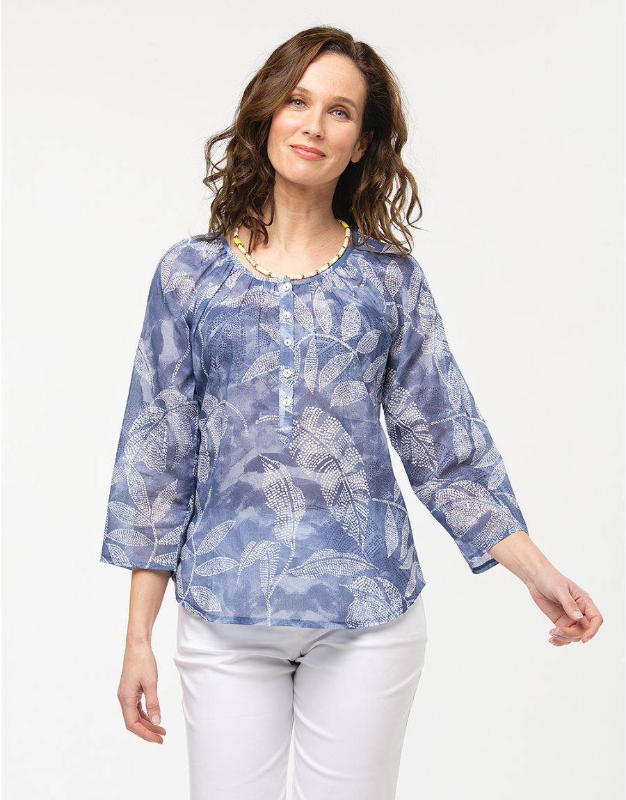 Blouse coton bleu